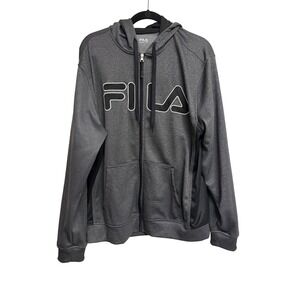 FILA, Gray Classic Full Zip‎ Hoodie/Jacket, Men's Size L